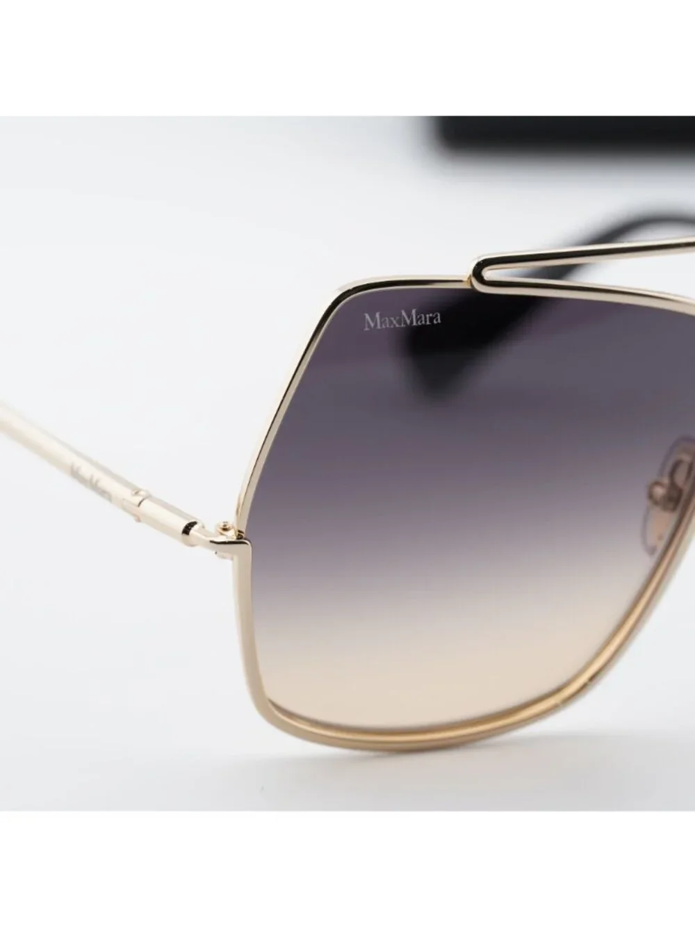 Max Mara MM0102 32B Butterfly Sunglasses - Gold / Smoke Gradient